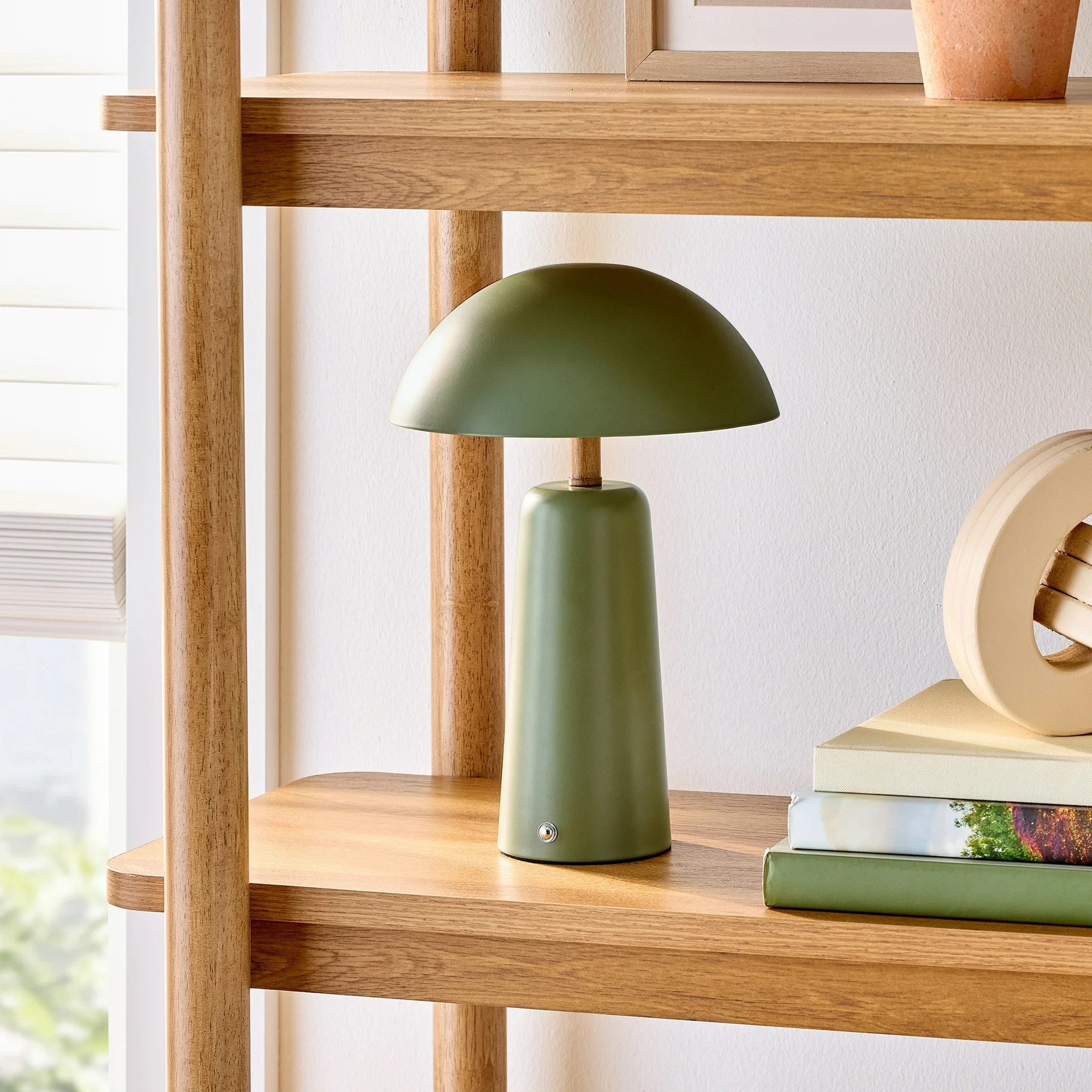 Better Homes & Gardens 12" Green Dome Rechargeable LED Portable Lamp with Dimmable Touch Sensor | Walmart (US)