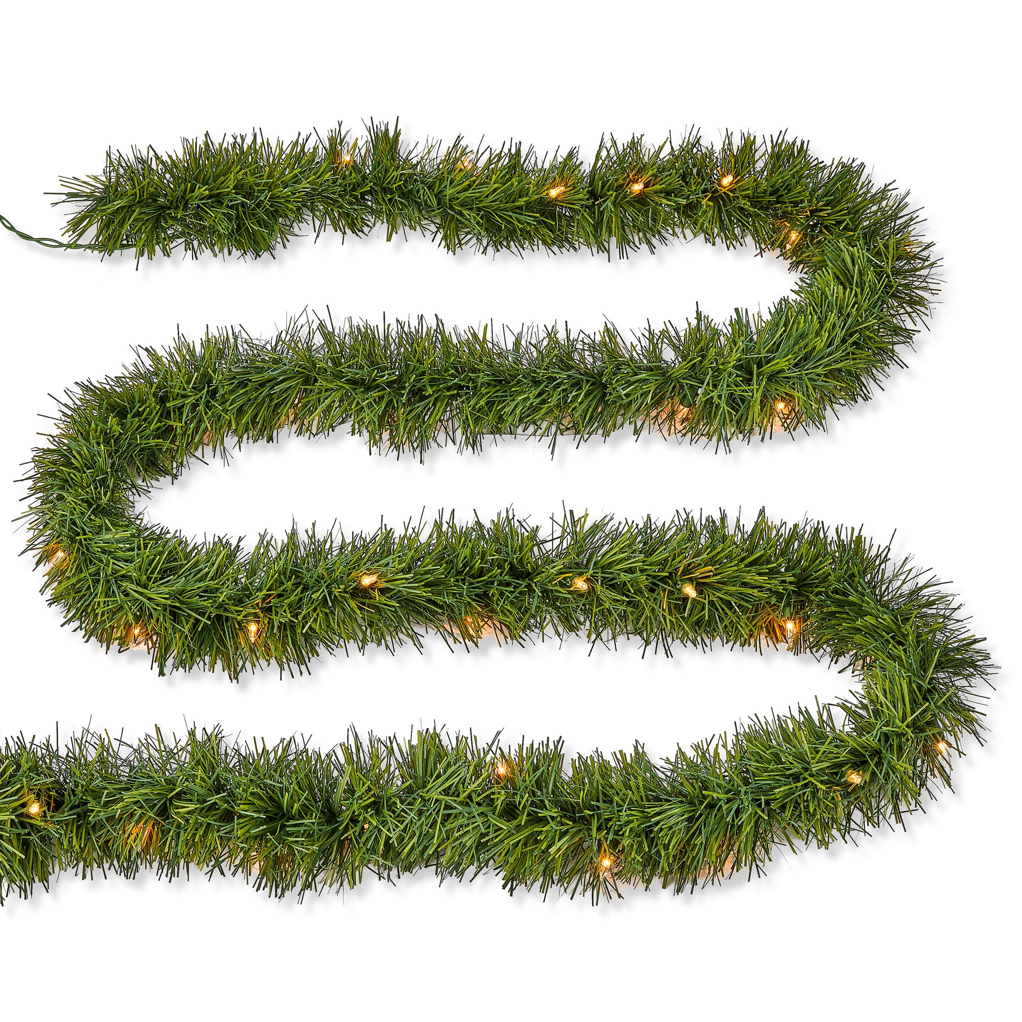 50' Non-Lit Soft Christmas Garland, Green, PVC, by Holiday Time | Walmart (US)