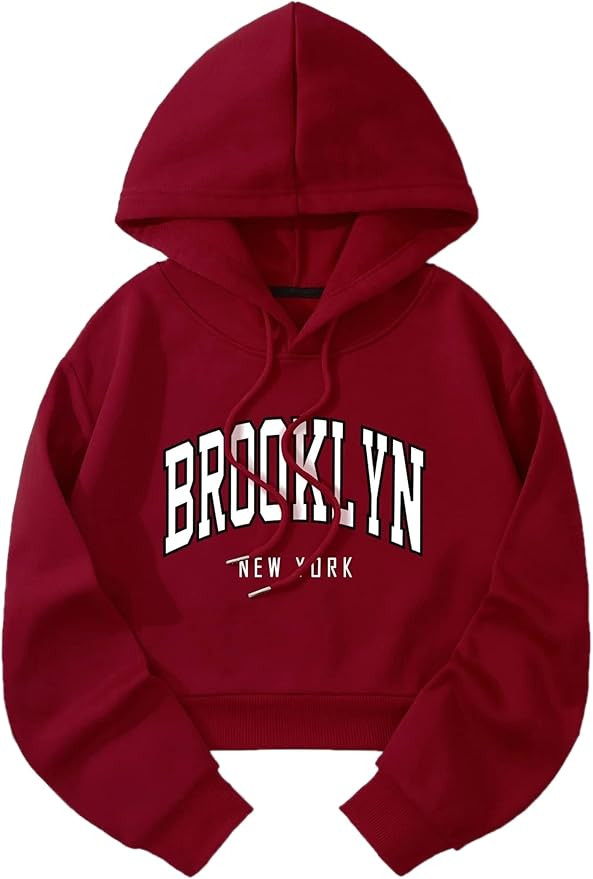 Hilinker Womens Graphic Long Sleeve Cropped Hoodies Drawstring Hooded Sweatshirt | Amazon (US)