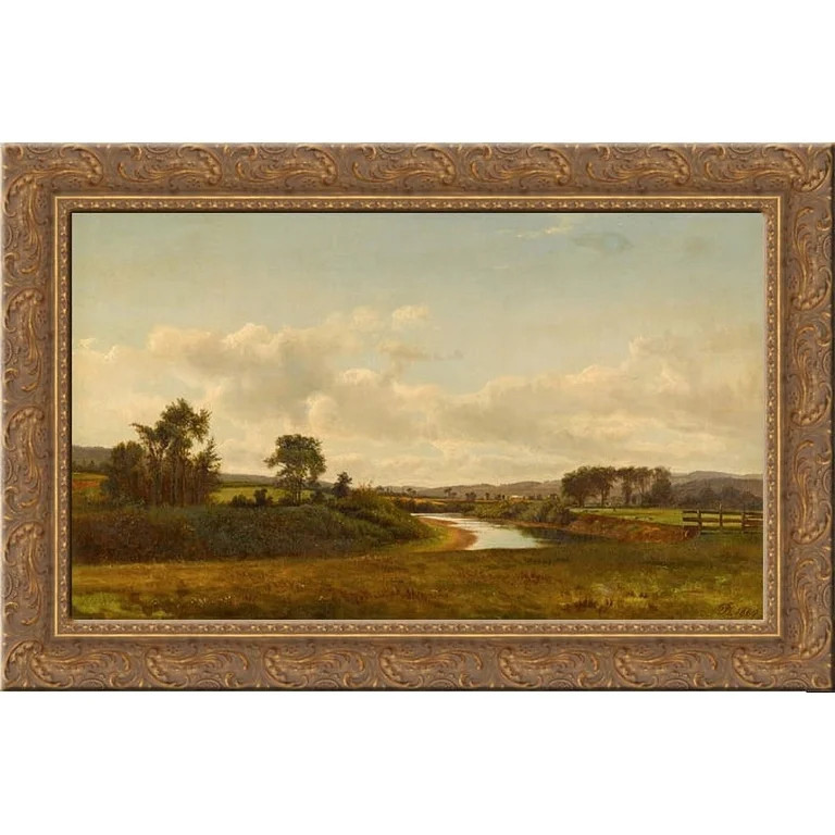 Lancaster New Hampshire Farmland 24x16 Gold Ornate Wood Framed Canvas Art by David Johnson | Walmart (US)