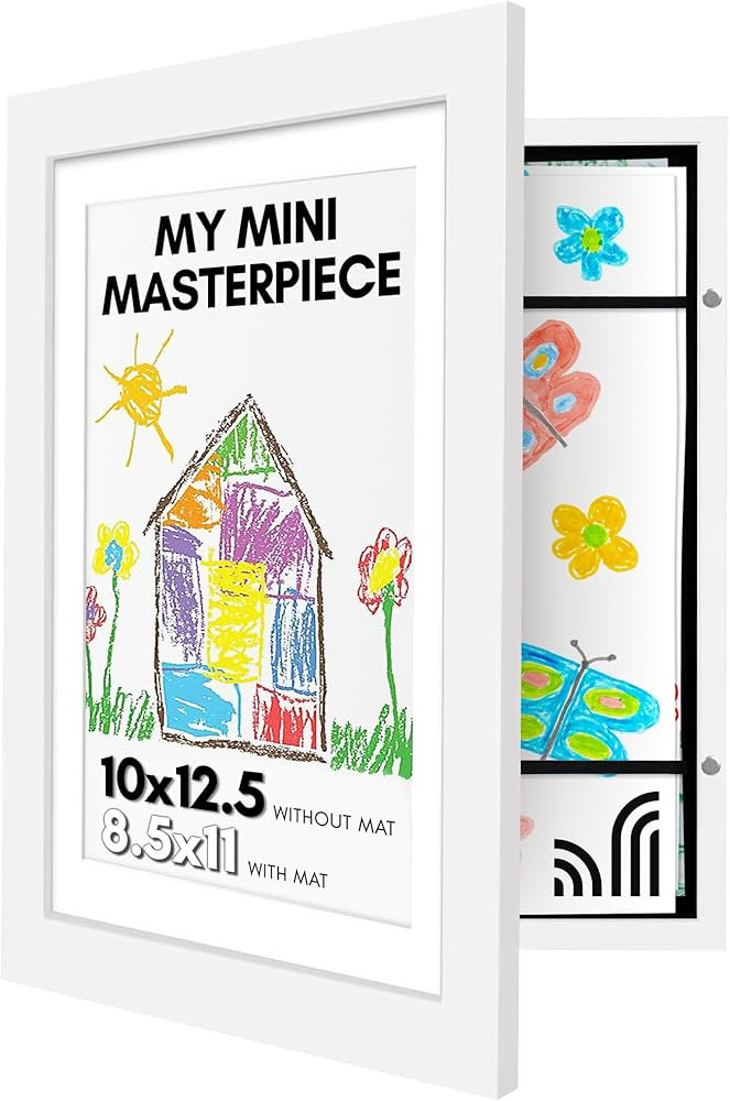 Americanflat 10x12.5 Kids Art Frame - Front Loading Picture Frame - Use as 8.5x11 Frame with Mat ... | Amazon (US)