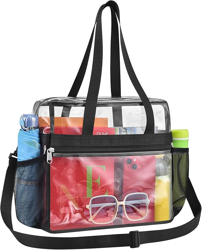 Paxiland Clear Bag for Stadium Events, 12x6x12 inches Tote Bag with Detachable Reinforced Strap f... | Amazon (US)
