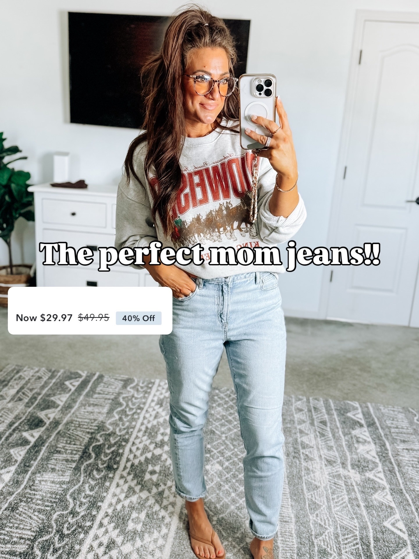 Mom jeans on sale!! So good and tts. Soft denim, but structured with no real stretch and they come in length options 👌 

#LTKSaleAlert #LTKStyleTip #LTKFindsUnder50