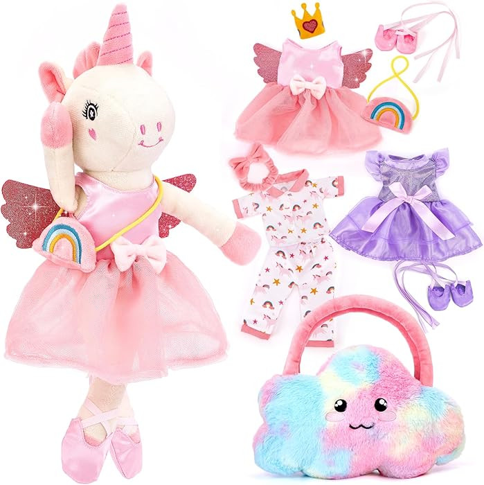 Unicorns Toys for Girls Age 4-6 Ballerina Doll Stuffed Animal Girl Toys Age 4-5 Ballet Dress up D... | Amazon (US)