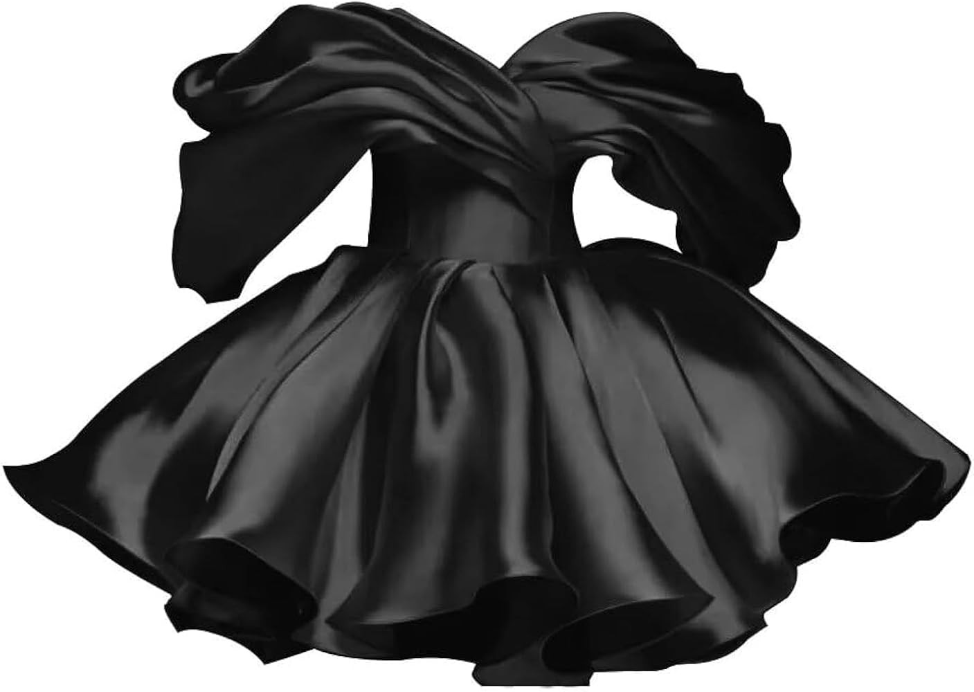 Off Shoulder Homecoming Dresses for Teens Satin Ruffle Strapless Short Prom Cocktail Party Dress ... | Amazon (US)