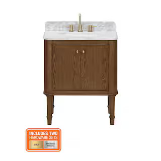 Home Decorators Collection Collette 30 in W x 22 in D x 35 in H Single Sink Bath Vanity in Cinnam... | The Home Depot