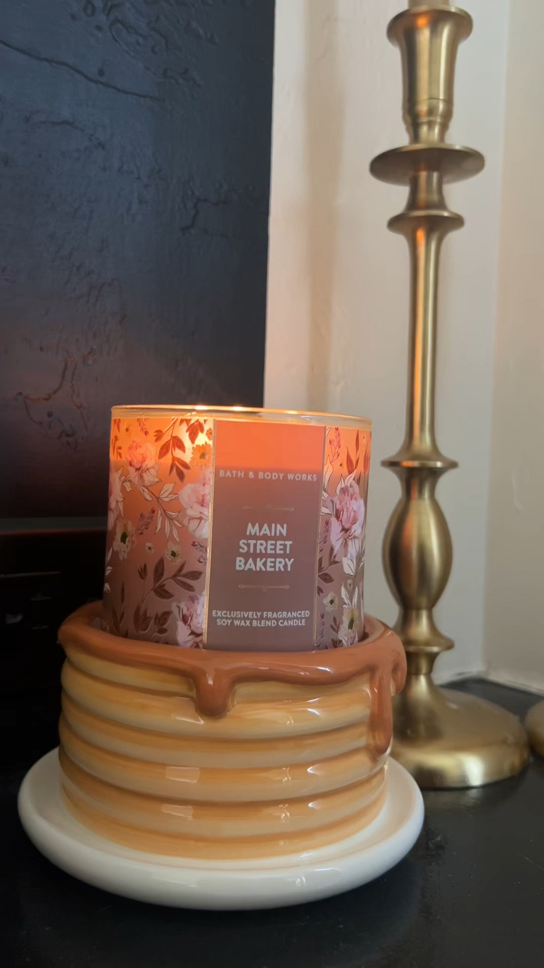 Bath and body works fall candle holders. Love this one shaped like pancakes so cute and perfect for any shelf