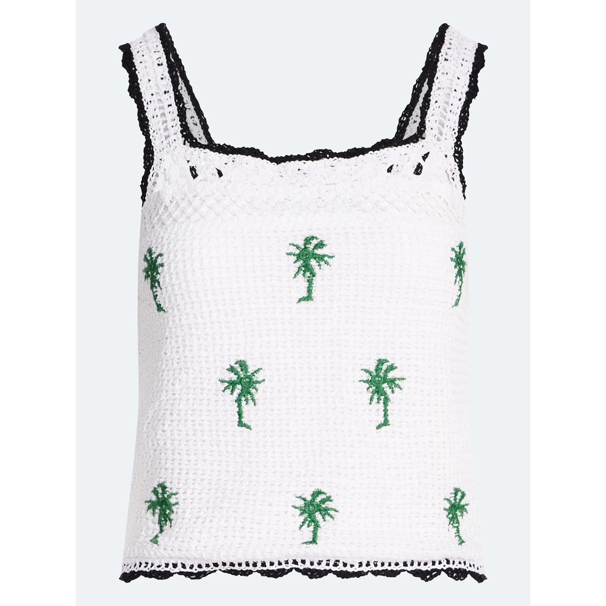 Free Assembly Women's Embroidered Square Neck Cotton Tank Top, Sizes XS-XXL | Walmart (US)