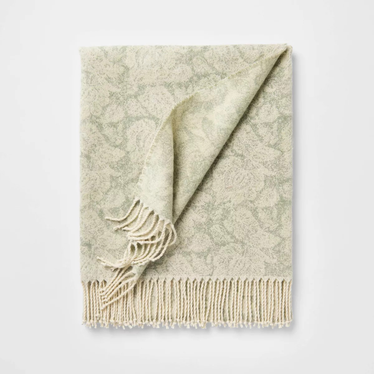 Block Print Jacquard Throw Blanket Green - Threshold™ designed with Studio McGee | Target