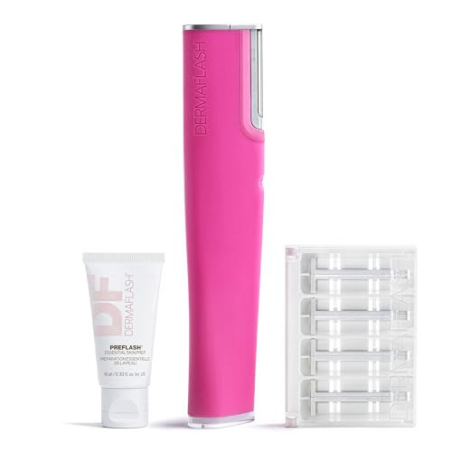 DERMAFLASH LUXE+ Sonic Dermaplaning Tool for Face Peach Fuzz Removal, Anti-Aging and Exfoliation, Pop Pink | Amazon (US)