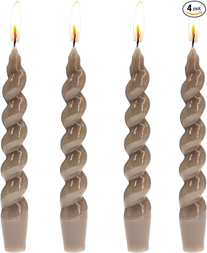 Spiral Taper Candle Twisted Candlesticks,7.5 INCH Colored Candle Sticks Brown Tapered Candles for... | Amazon (US)