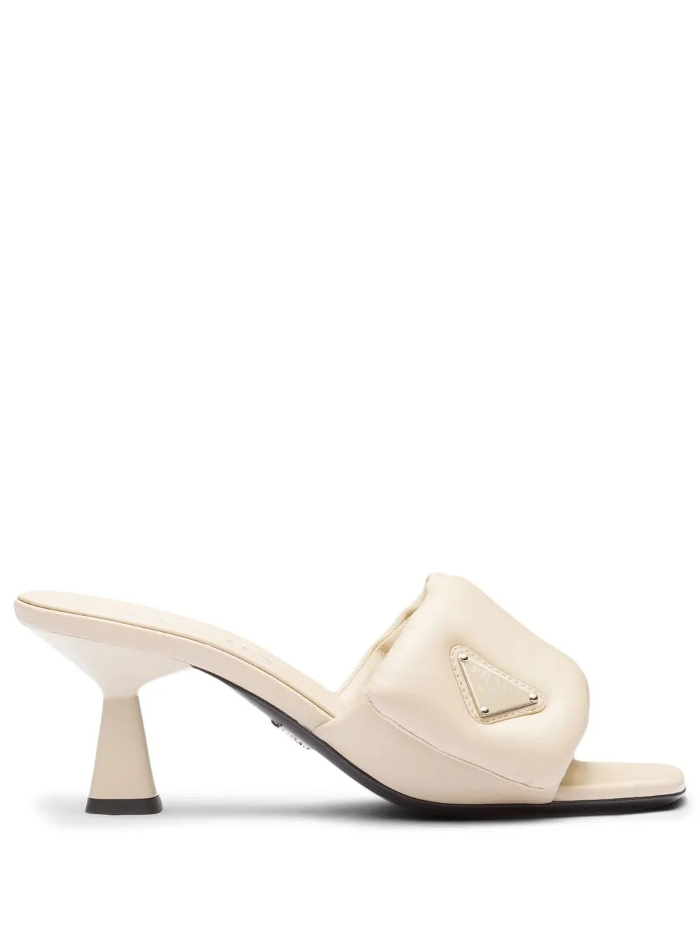 Prada 70mm logo-plaque Sandals | Neutrals | FARFETCH | Farfetch Global