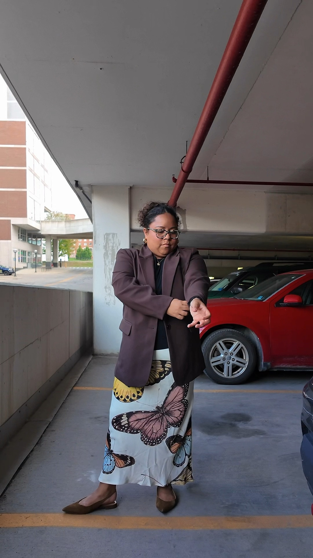 Just got this skirt back from being hemmed and I could not wait to wear it! It’s an old skirt from Anthropologie that I found secondhand (but new with tags!) a few weeks ago  

Brown Abercrombie blazer, Anthropologie butterfly skirt, brown suede Marc Fisher flats, basic blacked ribbed tee. 

#LTKMidsize #LTKSeasonal #LTKWorkwear