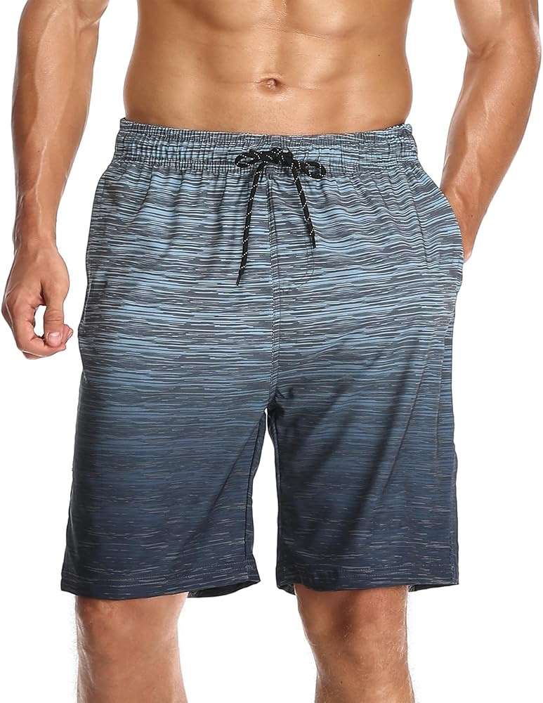 Flytop Mens Swim Trunks, Quick Dry Mesh Liner Board Shorts, Zipper Pockets, Above-Knee Bathing Su... | Amazon (US)