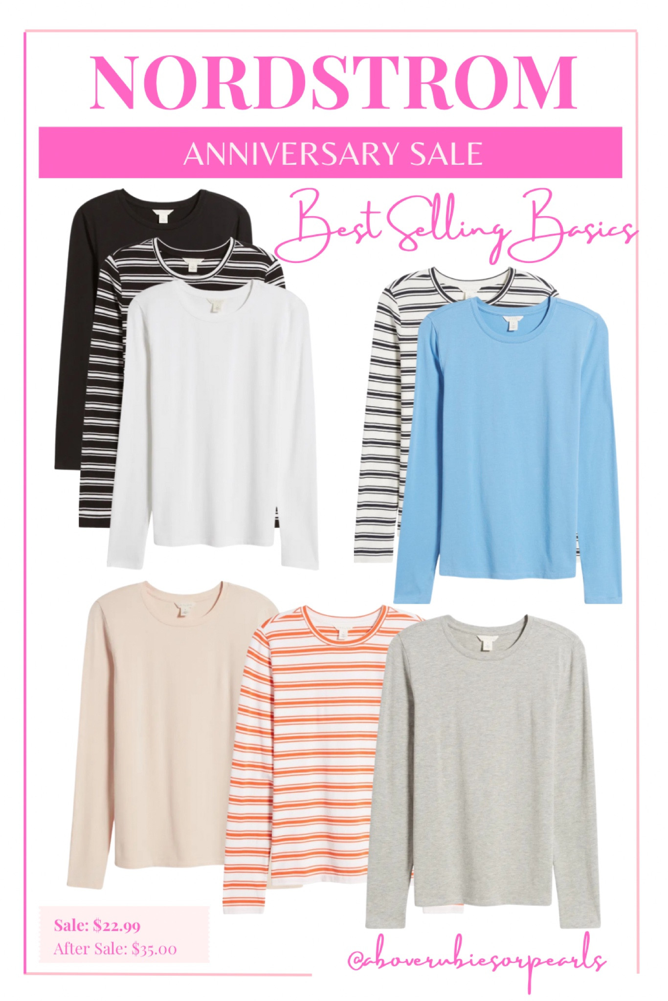 Best selling basics from the Nordstrom Anniversary Sale, include these long sleeve tees. They are perfect for layering was we transition between seasons. Stock up now and save! #modestfashion #modeststyle 

#LTKSaleAlert #LTKxNSale #LTKStyleTip