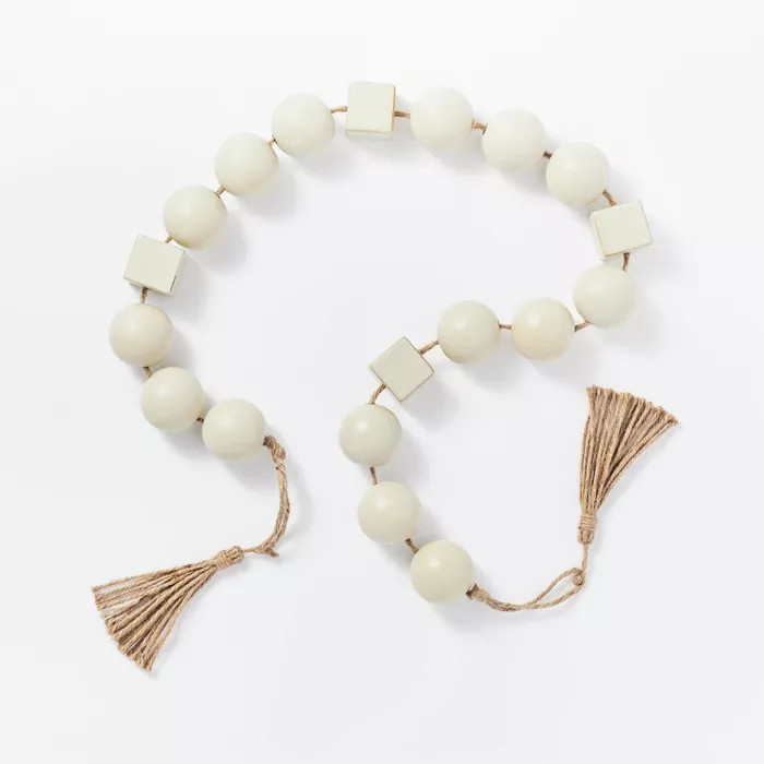 50" Ceramic Bead Garland Gray - Threshold™ designed with Studio McGee | Target