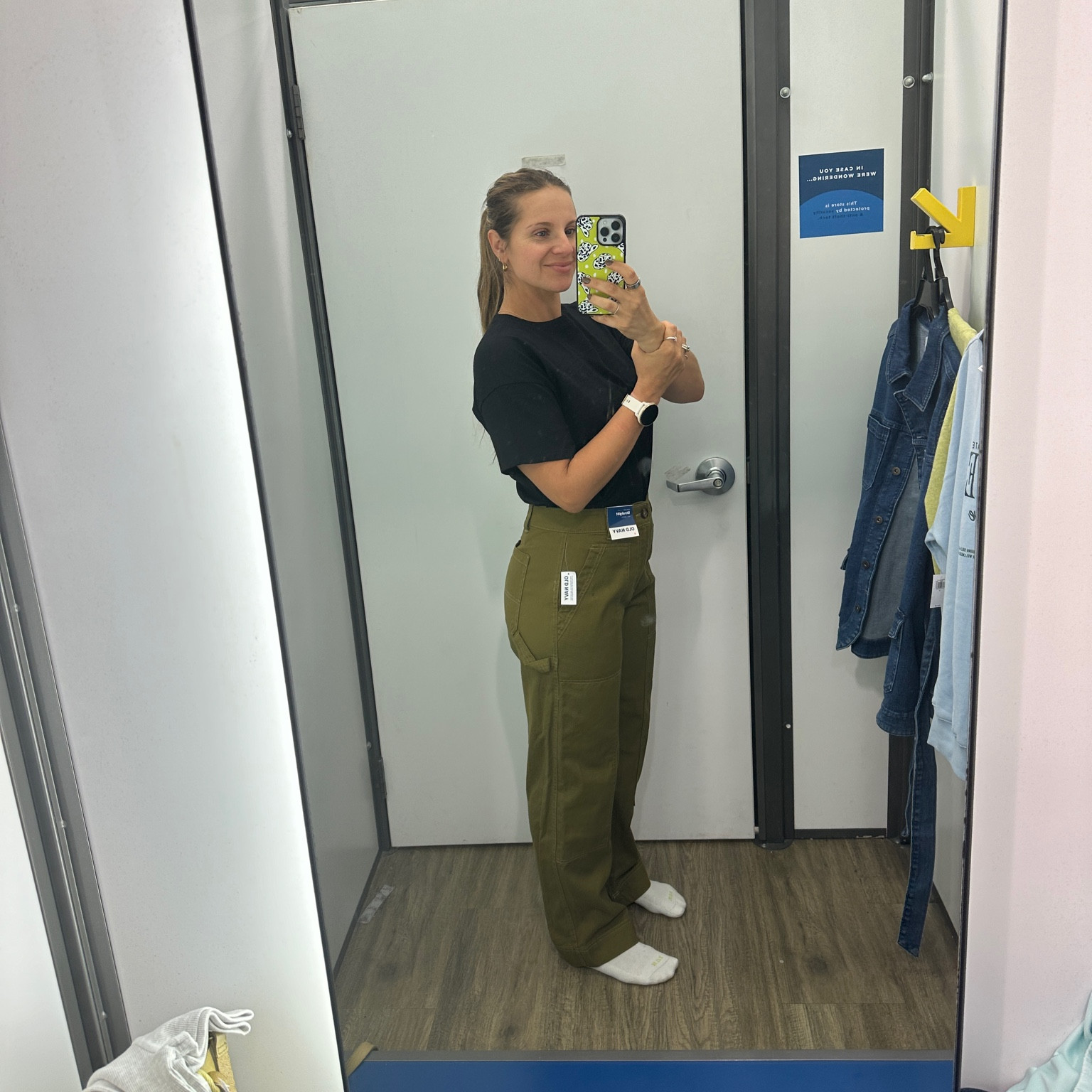 These $18 utility pants!!! Comfy and good fit!! 
