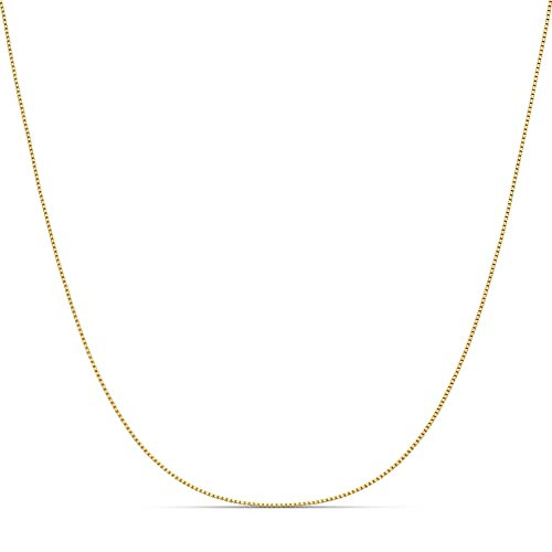 Amazon Essentials Sterling Yellow Gold or Silver Thin 0.8mm Box Chain Necklace | Amazon (US)