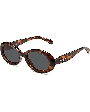 SOJOS Retro Oval Polarized Sunglasses for Women Men 90s Vintage UV400 Protection Tiny Sun Glasses... | Amazon (US)