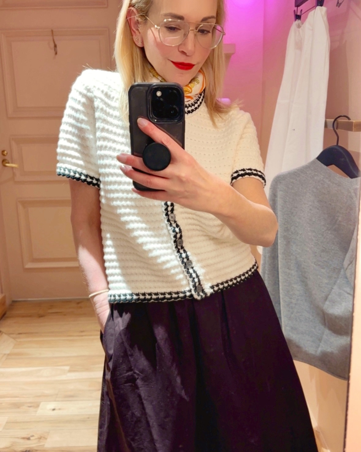 Both are on sale. The white is a medium and striped is a small. I bought the striped. 

#LTKPetite #LTKootd