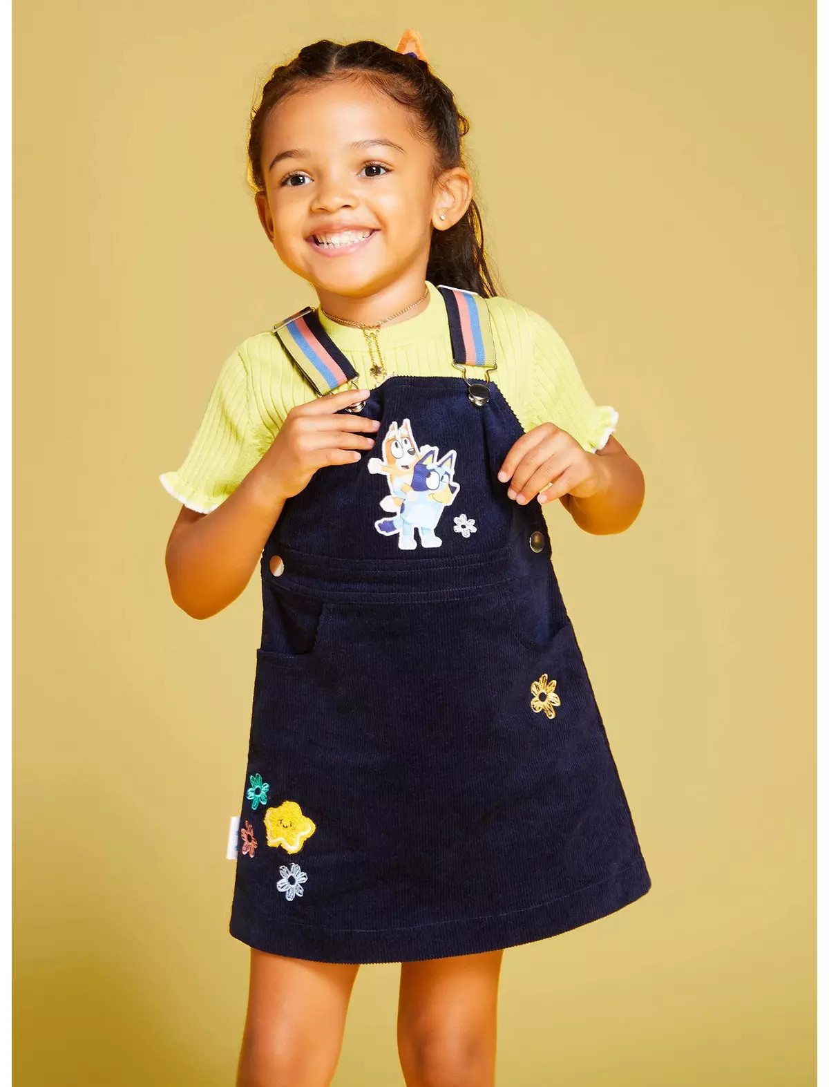 Bluey Bingo & Bluey Floral Corduroy Toddler Overall Dress - BoxLunch Exclusive | BoxLunch