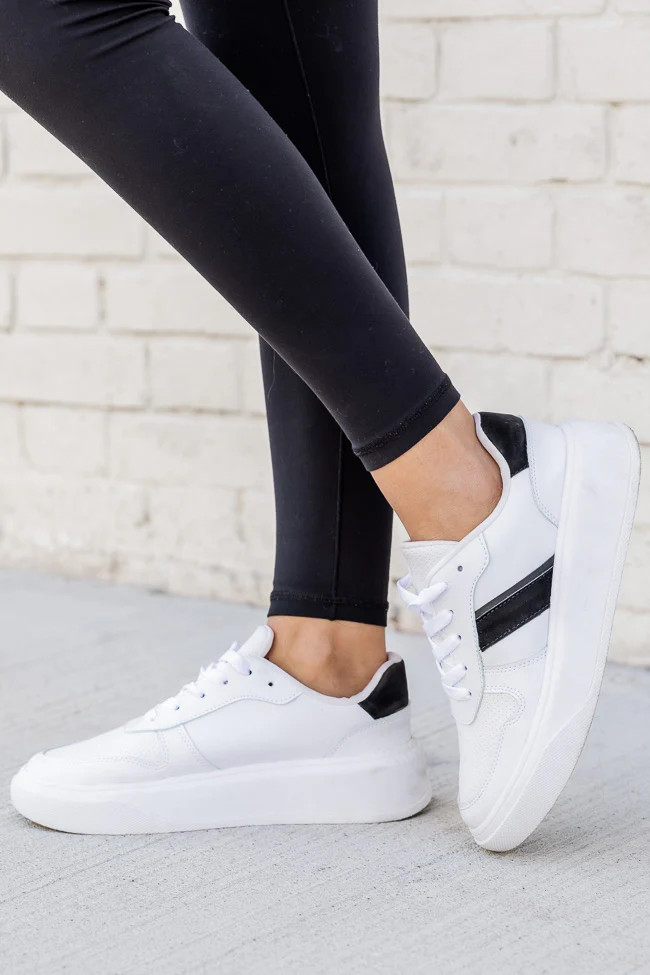 Maren Black Stripe Sneakers | Pink Lily