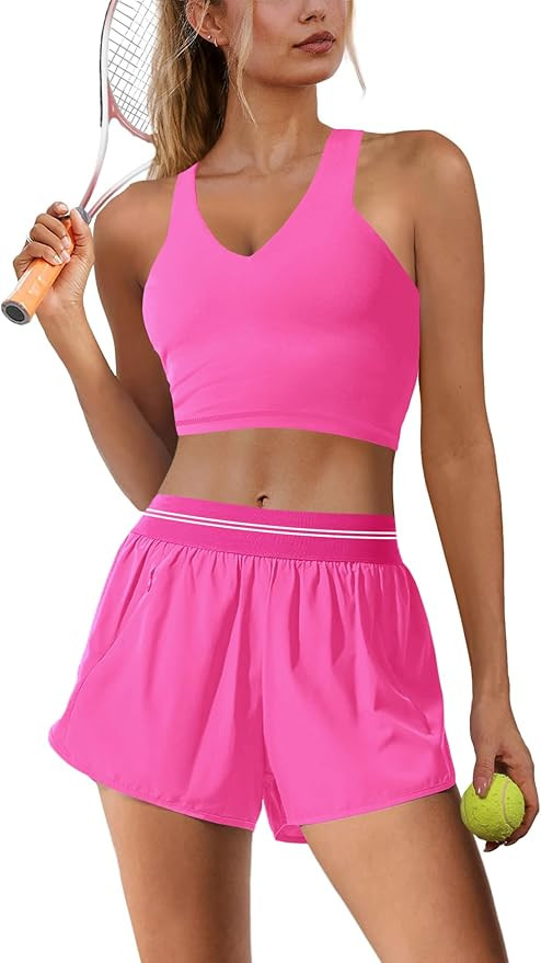 Nirovien Womens 2 Piece Workout Sets Athletic Gym Outfits Two Piece Matching Sets Cropped Tank To... | Amazon (US)