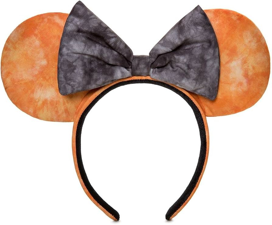 WDW Theme Parks Minnie Halloween Ears Headband Orange Black Bow | Amazon (US)