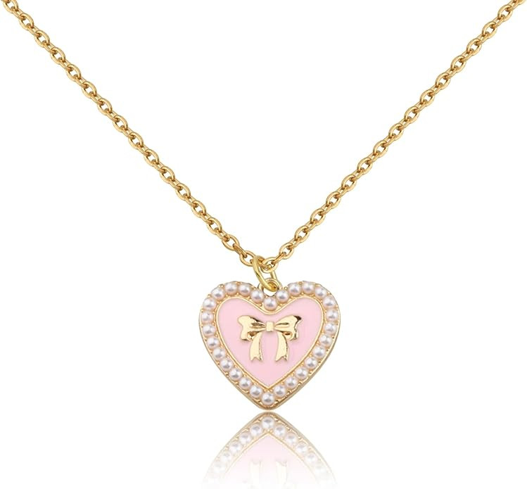 ENSIANTH Pink Bow Pearl Bracelet Coquette Girly Gift Coquette Pink Bow Jewelry Coquette Western G... | Amazon (US)