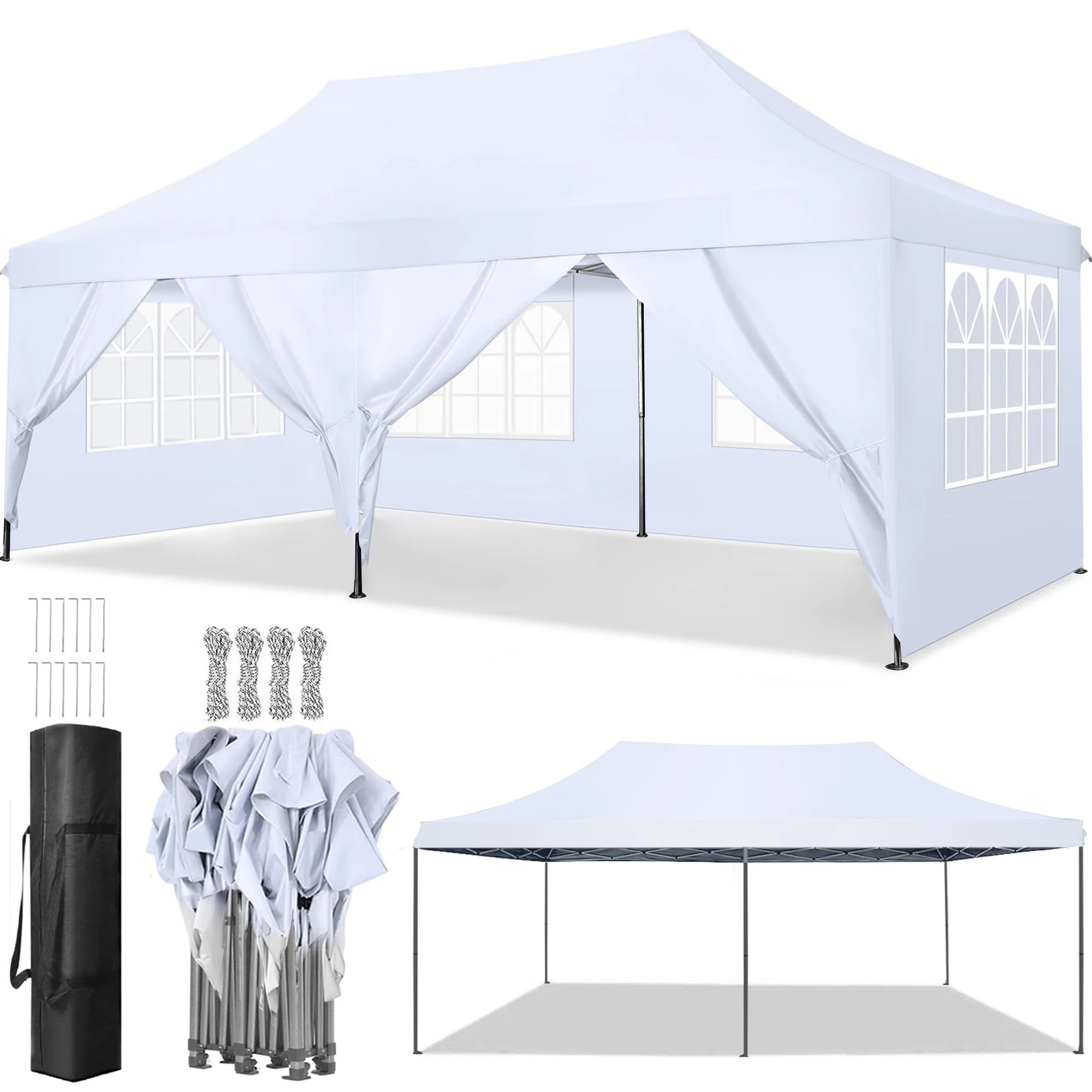 GVDV 10' x 20' Pop up Canopy Tent Party Tent Outdoor Event Instant Tent Gazebo with Removable Sid... | Walmart (US)