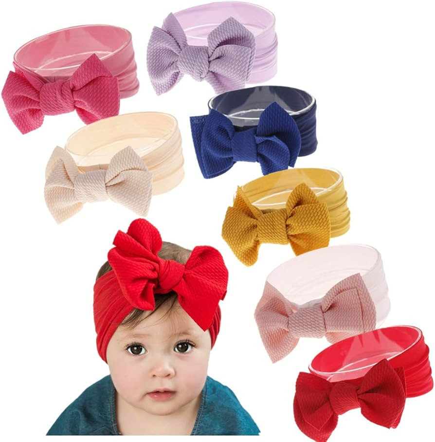QandSweet Baby Girl's Headbands and Bows Hair Accessories (7Pcs Newest01) | Amazon (US)