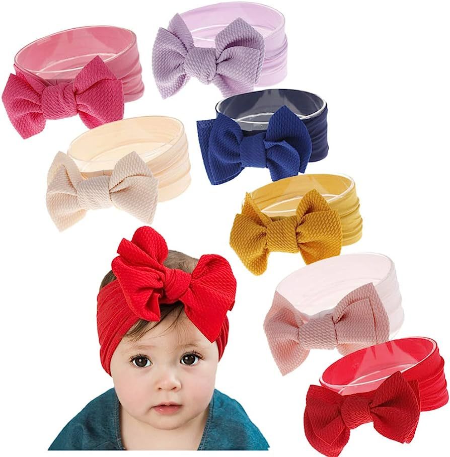 QandSweet Baby Girl's Headbands and Bows Hair Accessories (7Pcs Newest01) | Amazon (US)