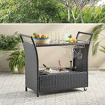 Christopher Knight Home Bahama PE KD Bar Cart, Multibrown | Amazon (US)