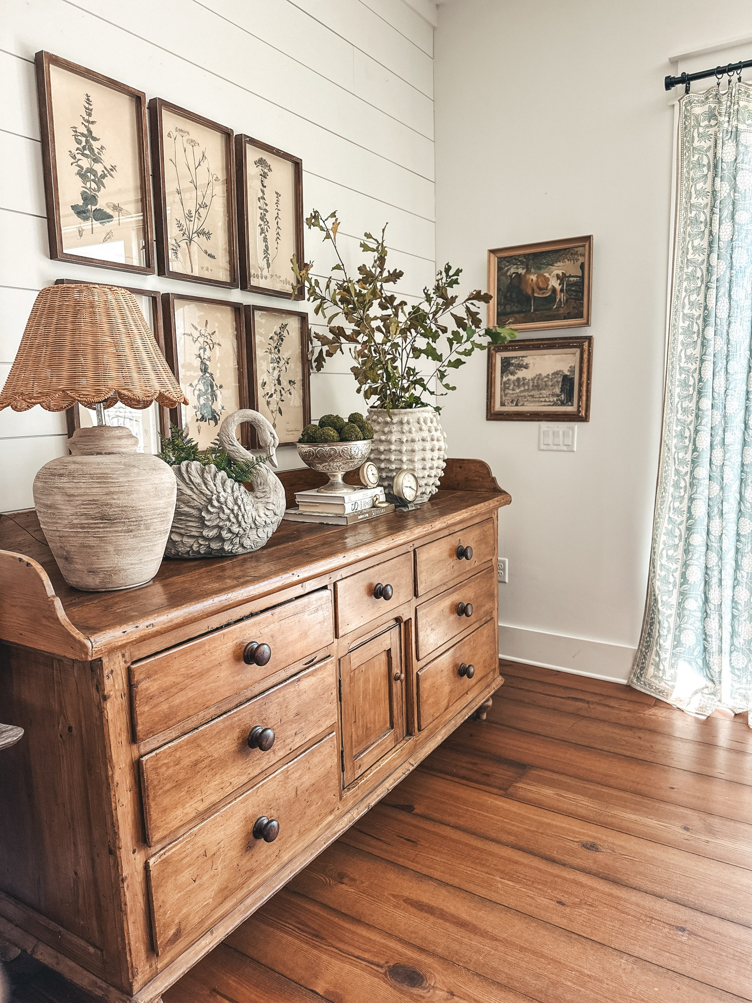 Vintage farmhouse neutral buffet styling

#LTKhome #LTKSeasonal