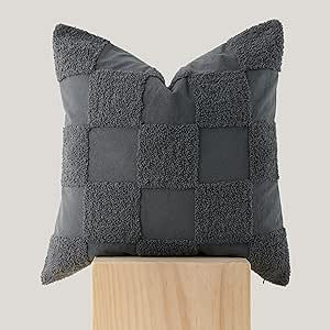 Double Stitch by Bedsure 100% Cotton Tufted Throw Pillow Cover - Boho Decorative Pillow Cover, Cu... | Amazon (US)