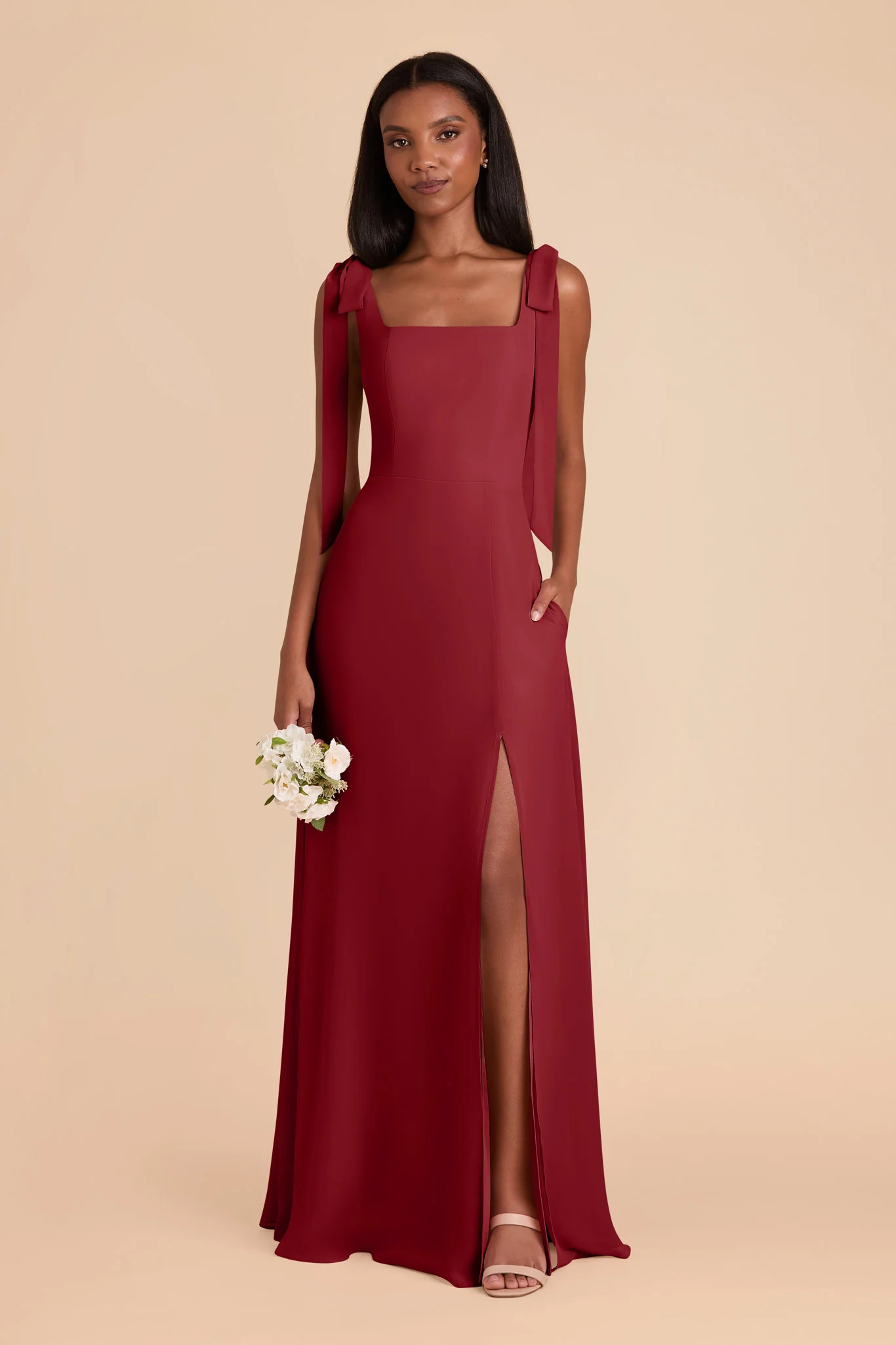 Burgundy Bridesmaid Dress Chiffon Size Small Birdy Grey Alex | Birdy Grey