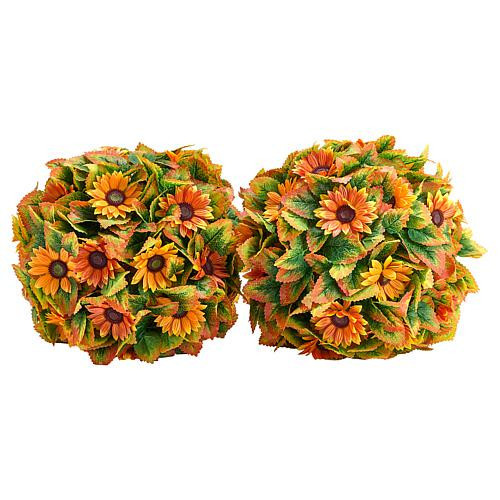 Improvements 15"" Faux Sunflower Spheres - Set of 2 | HSN