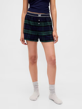 Logo Flannel Boxer Shorts | Gap (US)