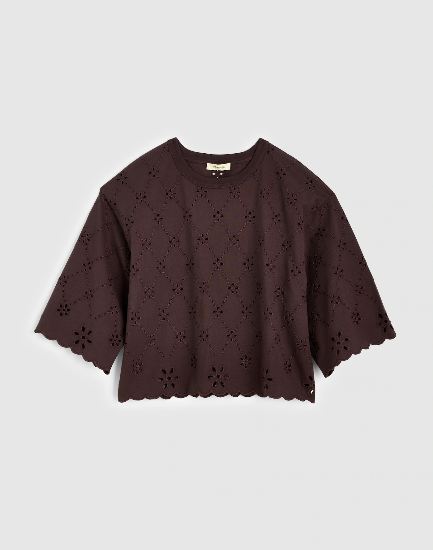 The Embroidered Boxy Crop Tee in Allday Jersey | Madewell