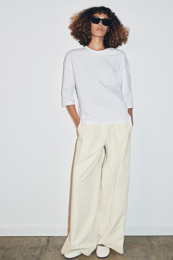 RUSTIC THREE-QUARTER SLEEVE T-SHIRT | Zara US