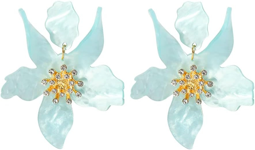 Amazon.com: Boho Stud Earrings for Women - Chic Flower Statement Earrings with Gold Bud, Great fo... | Amazon (US)