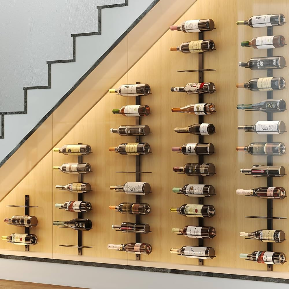 X-cosrack DIY 12 Bottles Wall Mounted Wine Rack, Detachable Wine Storage Organizer, Used Alone or... | Amazon (US)