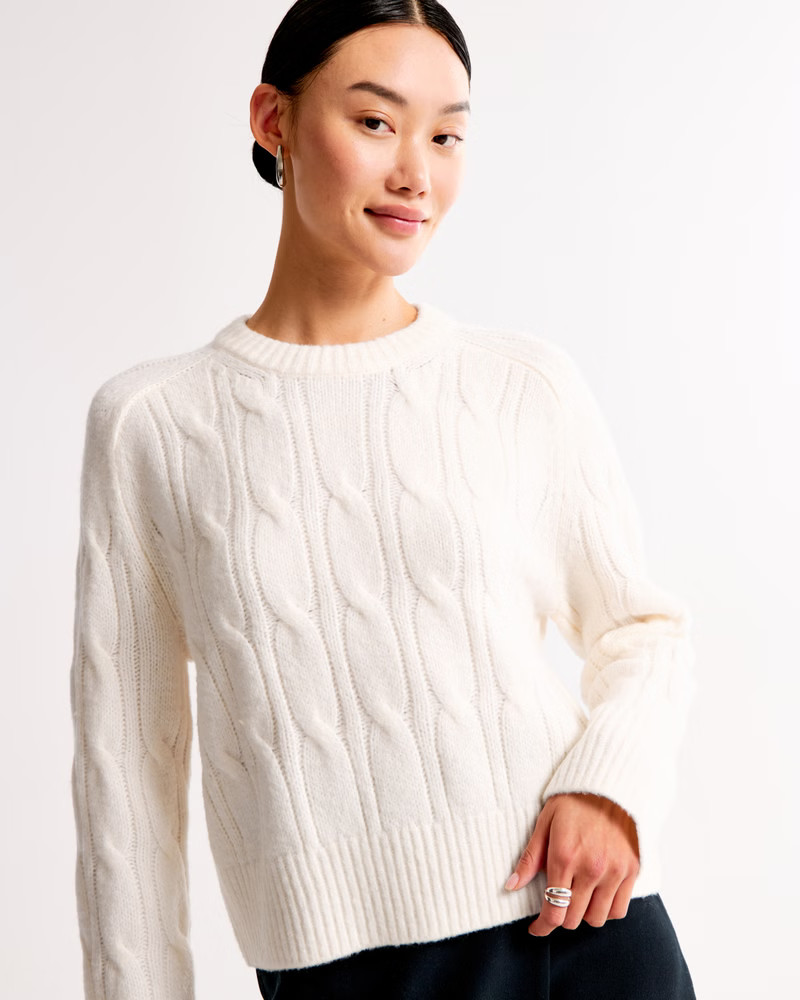 The A&F Madeline Cable Crew Sweater | Abercrombie & Fitch (US)