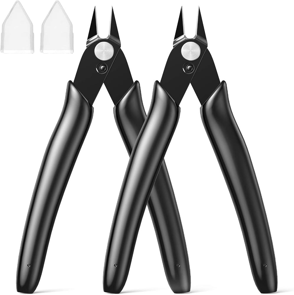 BOENFU Micro Wire Cutter Jewelry Wire Cutters Zip Tie Cutters 2-Pack Flush Cut Nippers Precision ... | Amazon (US)