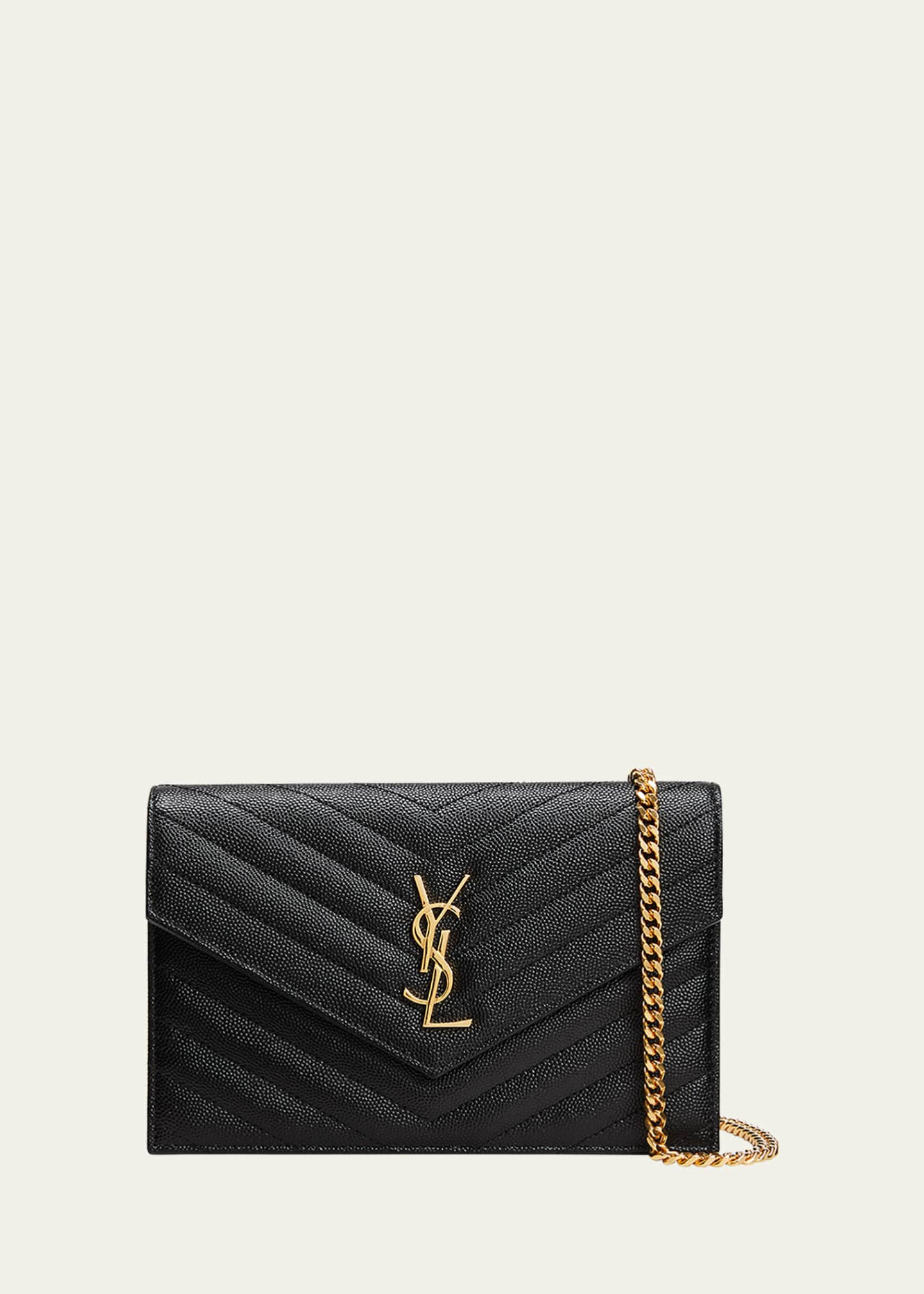 Saint Laurent Small YSL Envelope Flap Wallet on Chain | Bergdorf Goodman