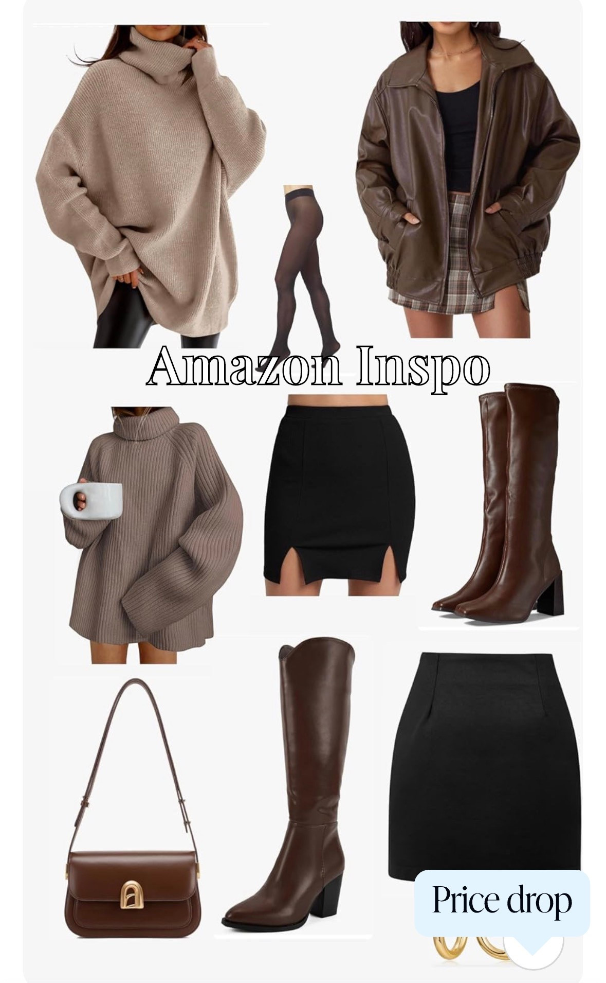 Fall fashion Inspo for thanksgiving! ✨🦃

Fall fashion inspo on Amazon — oversized turtleneck sweaters, ribbed knit pullovers, faux leather jackets, plaid mini skirts, black slit skirts, sheer tights, knee-high brown boots, structured shoulder bags, gold hoop earrings, neutral and earthy tones, cozy chic layers, timeless fall staples, Amazon outfit finds, elevated autumn style, minimal yet sophisticated looks, effortless everyday fashion.

#LTKStyleTip #LTKootd #LTKCyberWeek