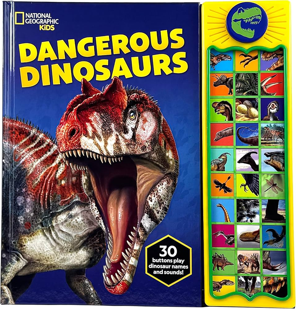 National Geographic Kids - Dangerous Dinosaurs 30-Button Animal Sound Book - Plays Dinosaur Names... | Amazon (US)
