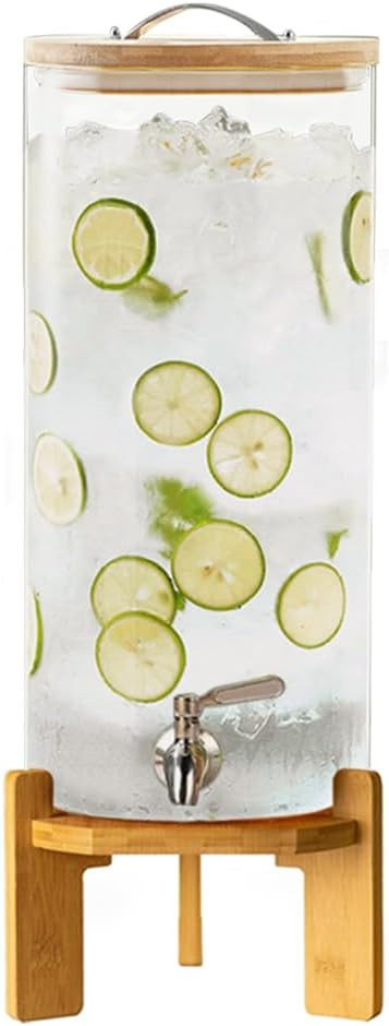 Beverage Dispenser, 2.9 Gallon Glass Drink Dispenser with Stand, Glass water dispenser with Spigo... | Amazon (US)