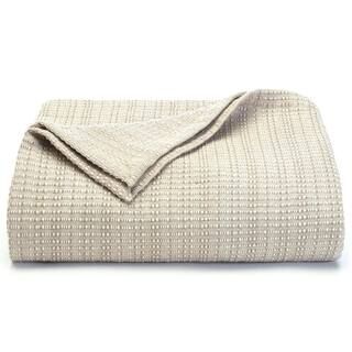 Beige Textured Woven Cotton King Blanket | The Home Depot