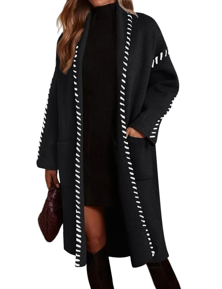 VIMPUNEC Womens Fall Long Cardigan Sweaters Oversized Chunky Jackets Open Front Knit Outwear Coat... | Amazon (US)